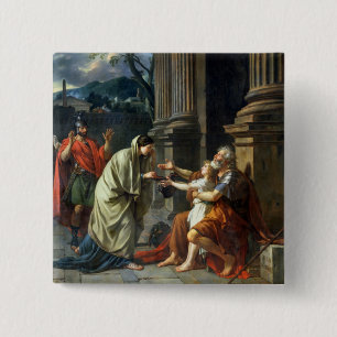 Belisarius Begging for Alms, 1781 2 Inch Square Button
