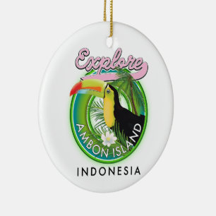 Belitung Indonesia travel logo Ceramic Ornament