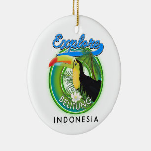 Belitung Indonesia travel logo Ceramic Ornament