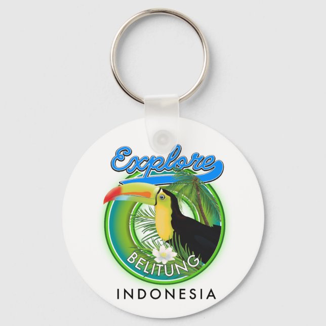 Belitung Indonesia travel logo Keychain (Front)
