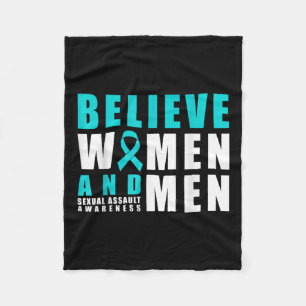 Belive Women & Men Ual Ault Awareness Ribbon Fleece Blanket