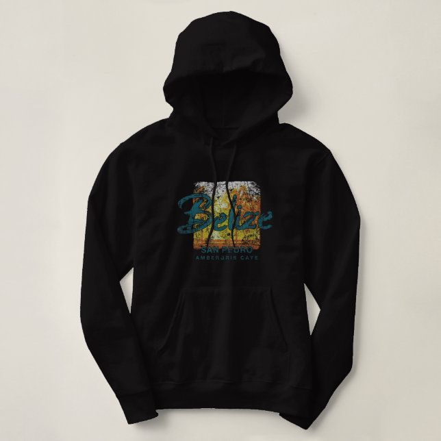Belize Ambergris Caye San Pedro Vintage  Hoodie (Design Front)