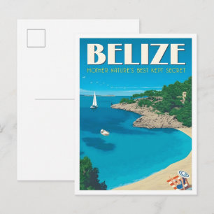 Belize Art Vintage Travel  Postcard