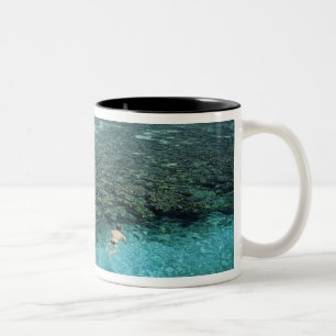 Belize, Barrier Reef, Lighthouse Reef, Blue Two-Tone Coffee Mug
