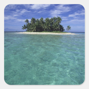 Belize, Barrier Reef, Unnamed island or cay. Square Sticker