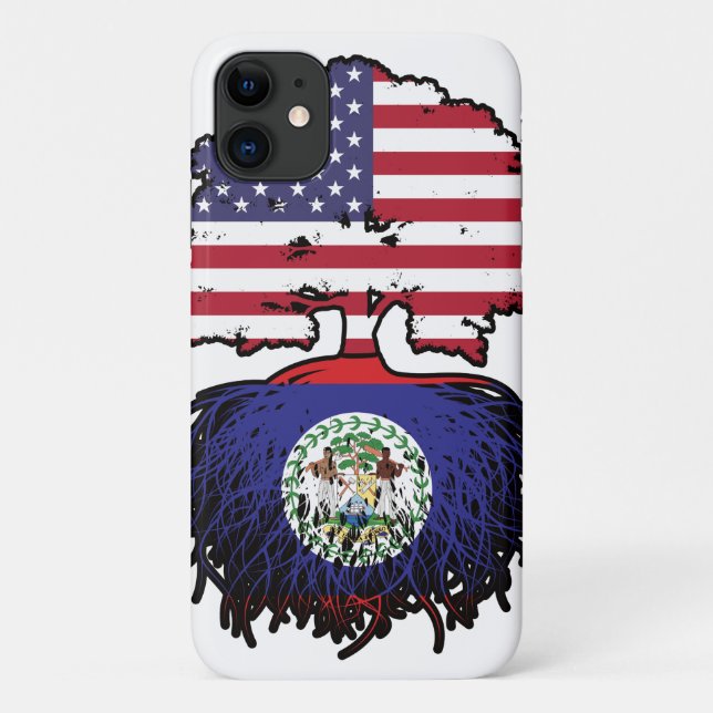 Belize Belizean American USA Tree Roots Flag Case-Mate iPhone Case (Back)