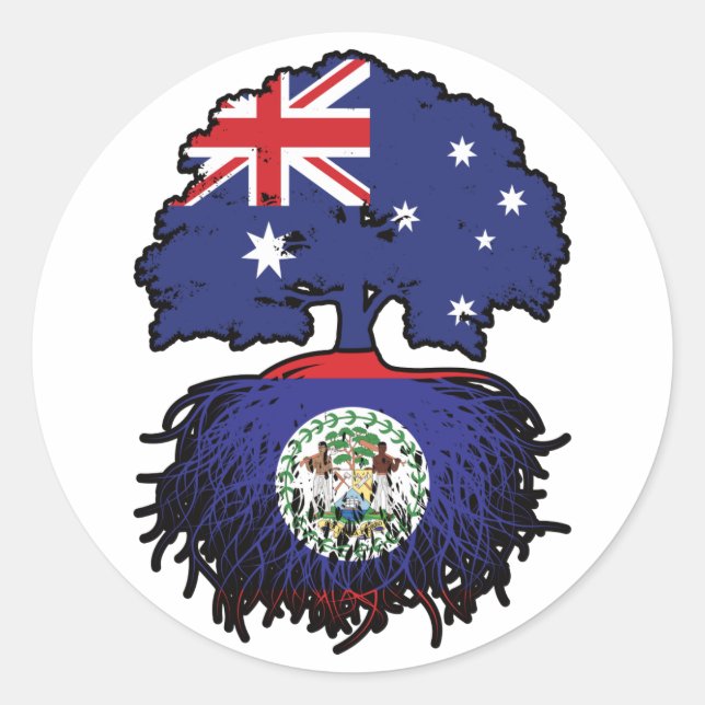 Belize Belizean Australian Australia Tree Roots Classic Round Sticker (Front)