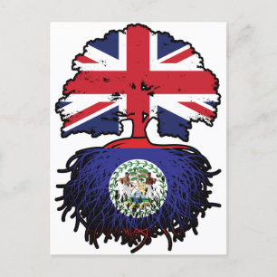 Belize Belizean British UK Tree Roots Flag Postcard