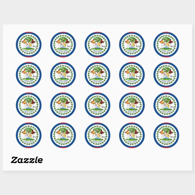 Belize & Belizean flag patriots, holiday / sports Classic Round Sticker (Sheet)