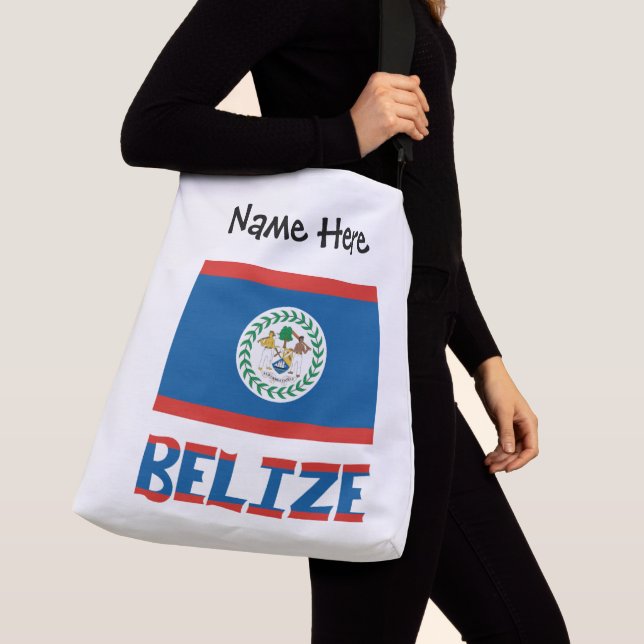 Belize Belizean Flag Personalized  Crossbody Bag (Close Up)