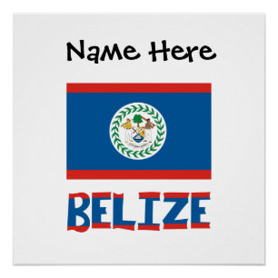 Belize Belizean Flag Personalized  Poster