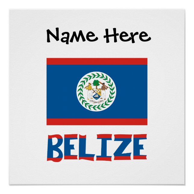 Belize Belizean Flag Personalized  Poster (Front)