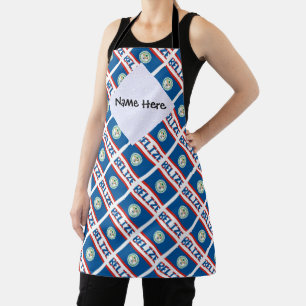 Belize Belizean Flag Tiled Personalized  Apron