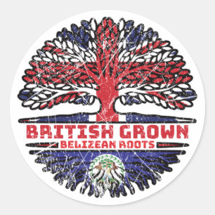 Belize Belizean Uk United Kingdom British Tree Classic Round Sticker