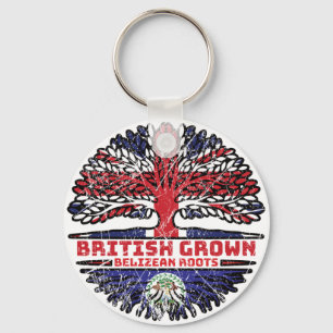 Belize Belizean Uk United Kingdom British Tree Keychain