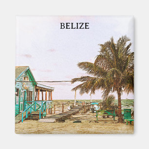 Belize Caribbean Beach Scenery Magnet