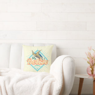 Belize Caribbean Retro Turtle Vintage Souvenir Throw Pillow