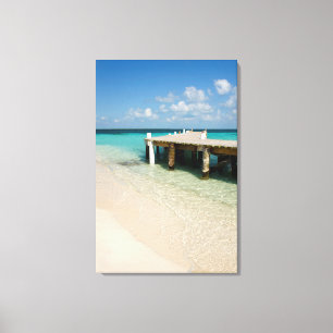 Belize, Caribbean Sea, Goff Caye. A Small Island Canvas Print