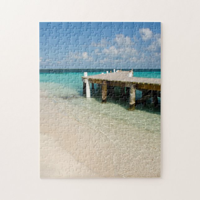Belize, Caribbean Sea, Goff Caye. A Small Island Jigsaw Puzzle (Vertical)