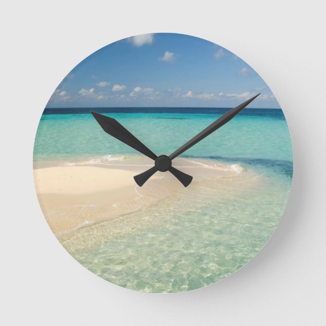 Belize, Caribbean Sea. Goff Caye, A Small Island Round Clock (Front)