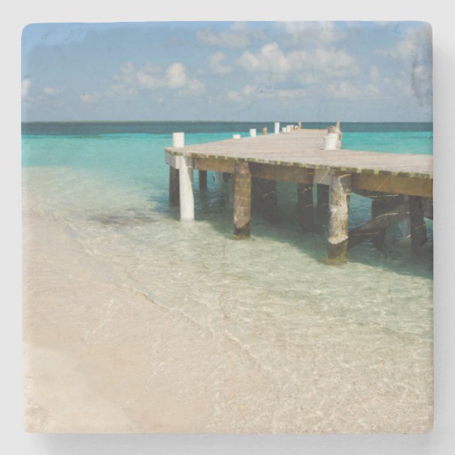 Belize, Caribbean Sea, Goff Caye. A Small Island Stone Coaster (Front)