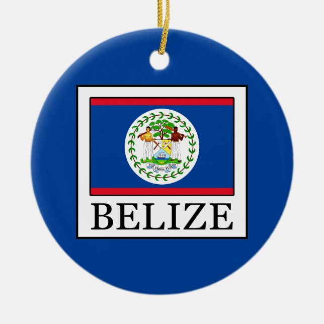 Belize Ceramic Ornament (Front)