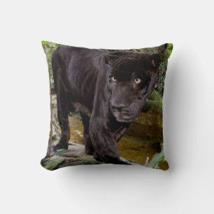 Belize City Zoo. Black panther Throw Pillow