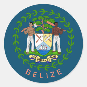 Belize Coat of Arms Classic Round Sticker