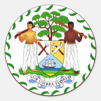 Belize coat of arms classic round sticker
