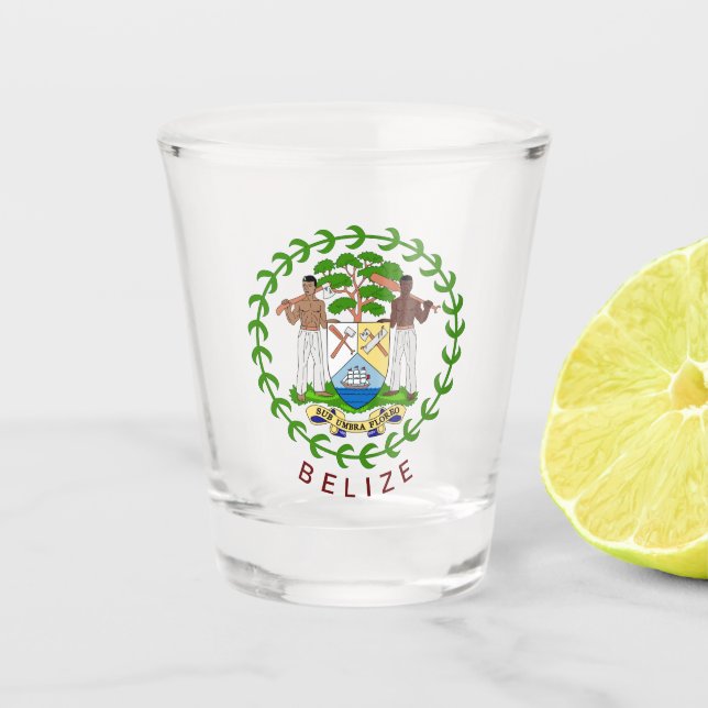 Belize Coat of Arms Shot Glass (Front)