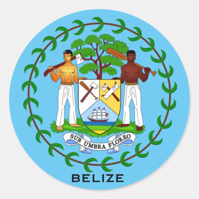 Belize Coat of Arms Sticker (Front)