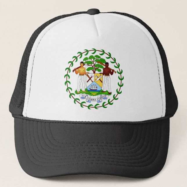 Belize coat of arms trucker hat (Front)