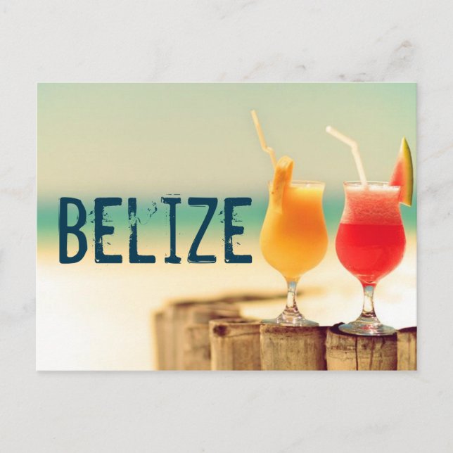 Belize cocktails postcard (Front)