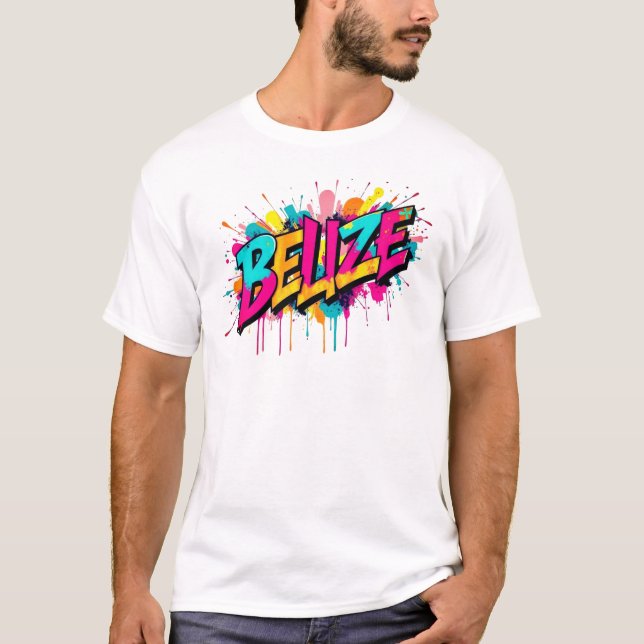 Belize colourful graffiti style outfit T-Shirt (Front)