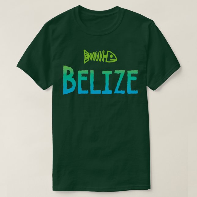 Belize Fish Skeleton Diving Design T-Shirt (Design Front)
