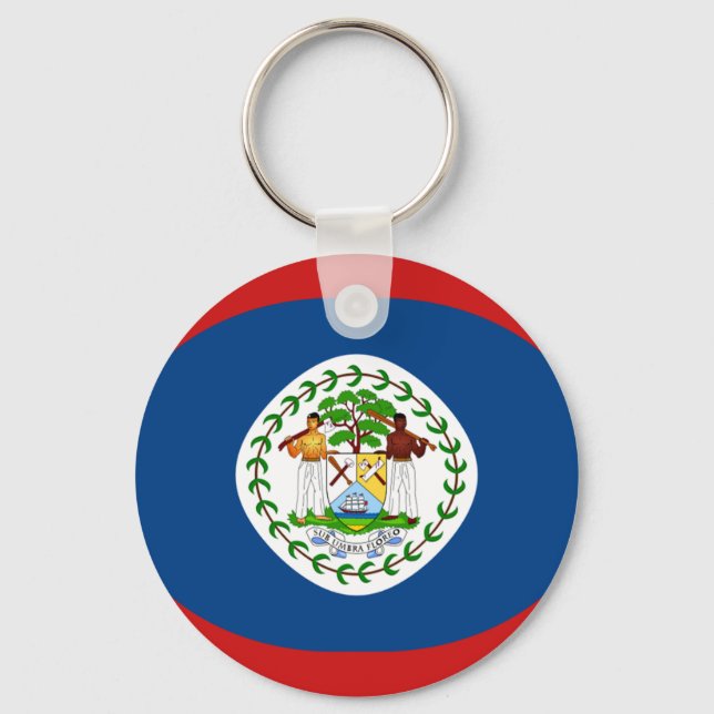 Belize Fisheye Flag Keychain (Front)