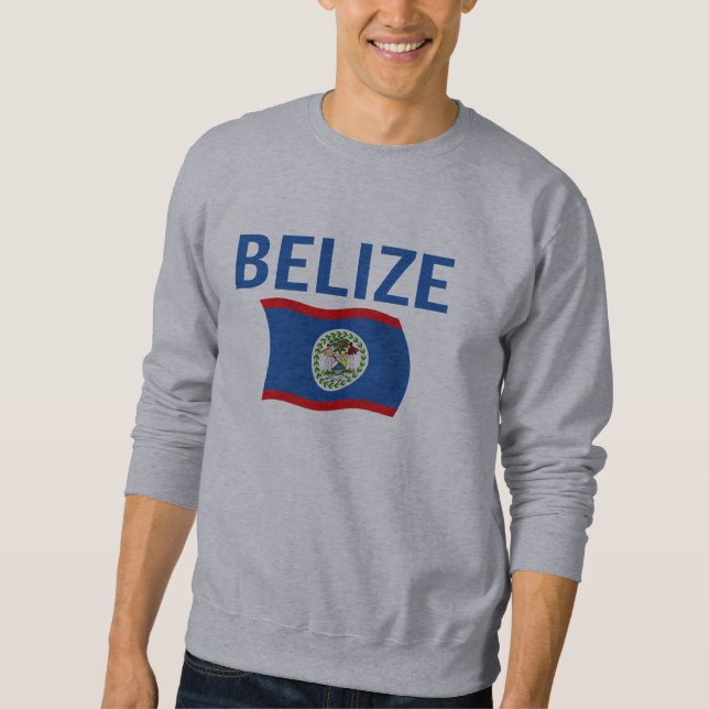 Belize Flag 1 (Wavy) Sweatshirt (Front)