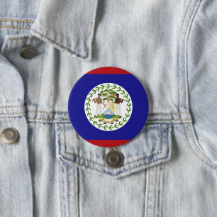 Belize flag 3 inch round button