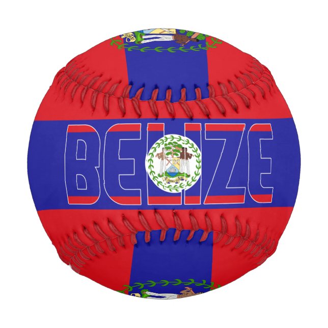 Belize Flag and Coat of Arms Patriotic Baseball (Front)