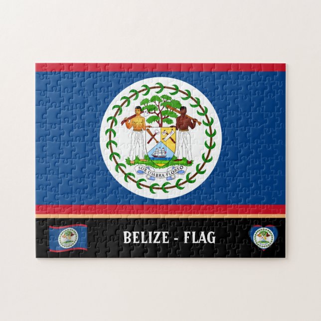 Belize Flag & Belize country / Belize Jigsaw Puzzle (Horizontal)