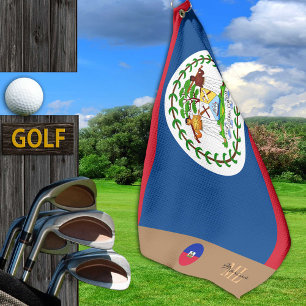 Belize flag & Belize monogrammed Golf Towel