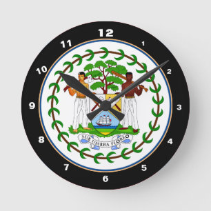 Belize Flag & Belize trendy fashion /design clock