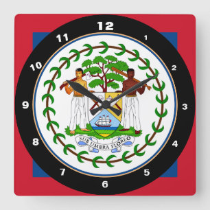 Belize Flag & Belize trendy fashion /design clock