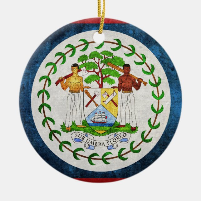 Belize Flag Ceramic Ornament (Front)