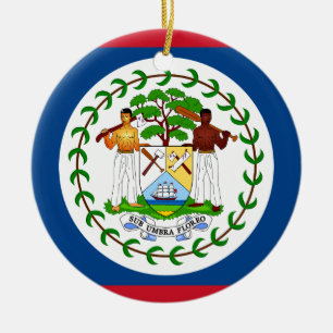Belize Flag Ceramic Ornament