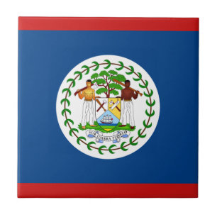Belize Flag Ceramic Tile