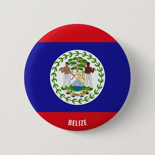 Belize Flag Charming Patriotic 2 Inch Round Button (Front)