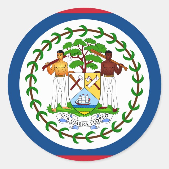 Belize Flag Classic Round Sticker (Front)
