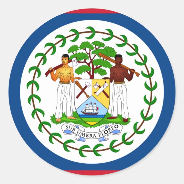 belize flag classic round sticker (Front)