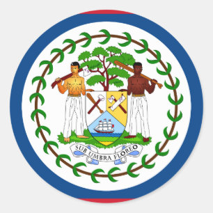 Belize Flag Classic Round Sticker